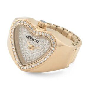 INVICTA Women's Mini Stainless Steel Gold Heart Ring Watch